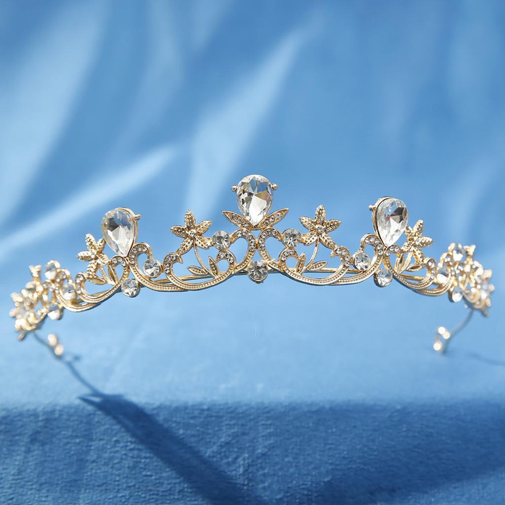 Bridal Crown Headdress Modern Simple Baroque Crystal Crown Hair Accessories Wedding Dress Accessories