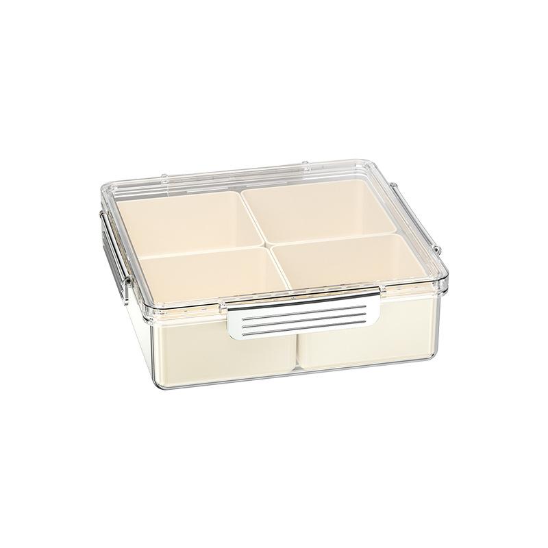 Light Luxury Fruit Plate High-end Home Use Partitioned Fruit Plate with Lid Living Room Candy Box Dried Fruit Plate Snack Box Plate