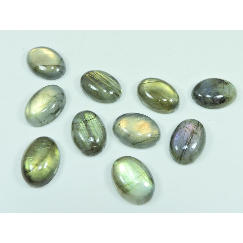 12X17MM Natural Labradorite Oval Cabochon Loose Gemstone 10Pcs Lot 109Cts. C-3110