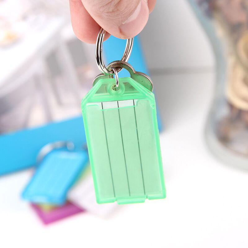 20Pcs Tough Plastic Key Tags with Split Ring Label Window Assorted Colors