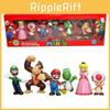 Six Piece Super Mario Bros Action Figure Toys Set Featuring Luigi Yoshi And Mushroom Collectibles For Kids