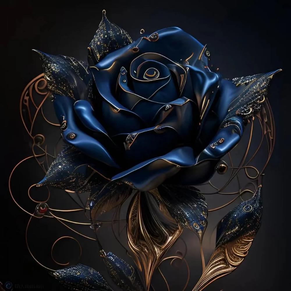 Алмазная картина, полная дрель, милое животное, круглая алмазная живопись, ручная работа, голубая роза, сделай сам, алмазная мозаика, картина, украшение дома