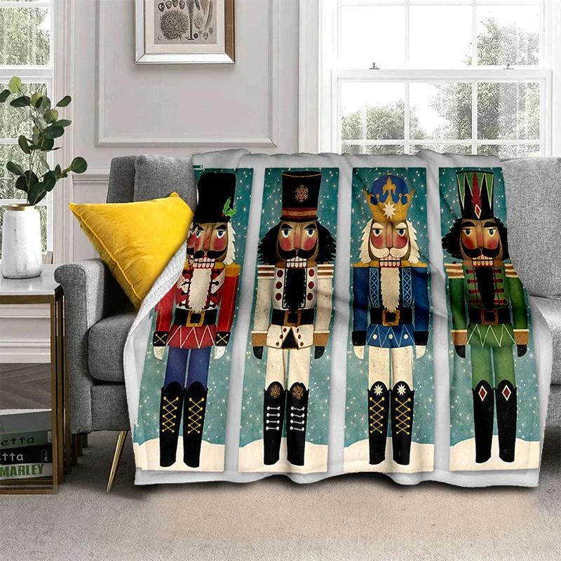 Одеяло с рисунком рождественской елки «Щелкунчик», мягкое одеяло для дома, спальни, кровати, дивана, пикника, путешествия, офиса, детское одеяло