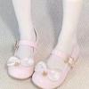 Spring Heel Single Shoes Women's Fashion Round Head Shallow Bow Wear Resistant Mary Jane Shoes