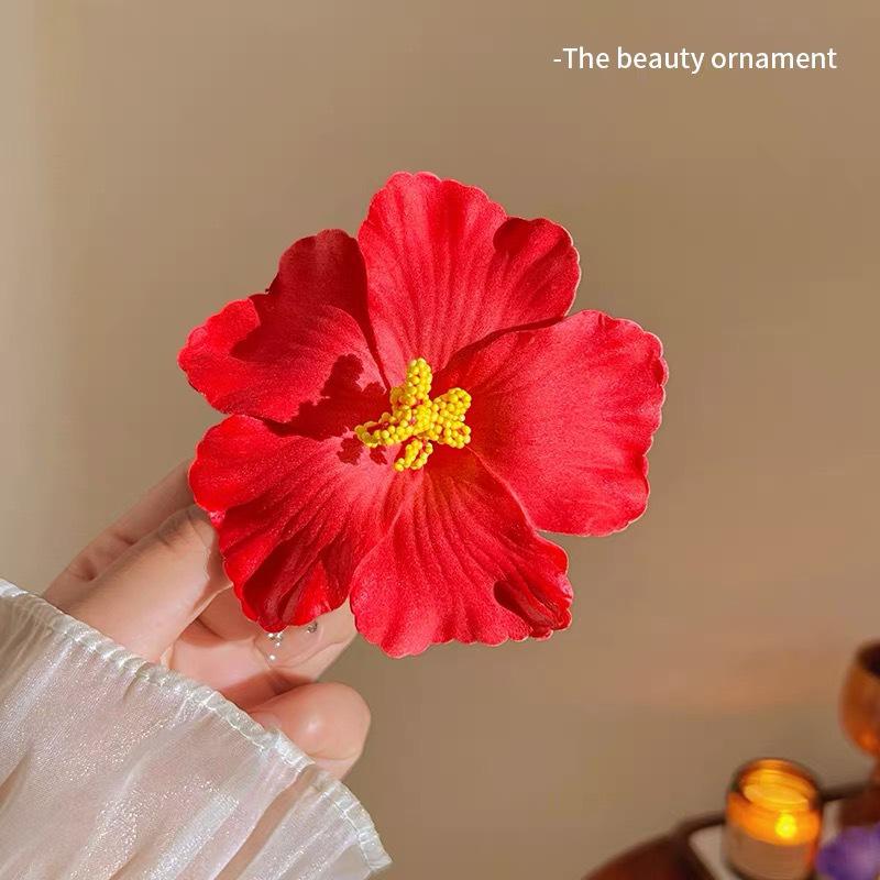 Весенне-летняя цветочная заколка для волос: Дизайн «Лилия, Роза и Гибискус»