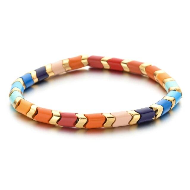 Подарки для вечеринок DIY Wave Stacking Coloful Boho Gold Besele Bracele Регулируемый браслет-обертка для женщин Модные браслеты из камня Ювелирные изделия