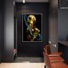 Golden Women Portrait Sculpture Nordic Art Luxury Artwork Abstract Canvas Painting Posters Prints Living Room Wall Pictures Modern Home Decor Cuadros
