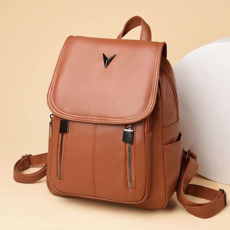 Рюкзак из искусственной кожи большой вместимости с текстурой для женщин – Повседневный и стильный женский рюкзак