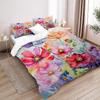 Watercolor Flower 3D Printed Quilt Cover Set Fresh Rustic Natural Style Duvet Cover Set Soft Comfortable Bedding Set Pillowcases