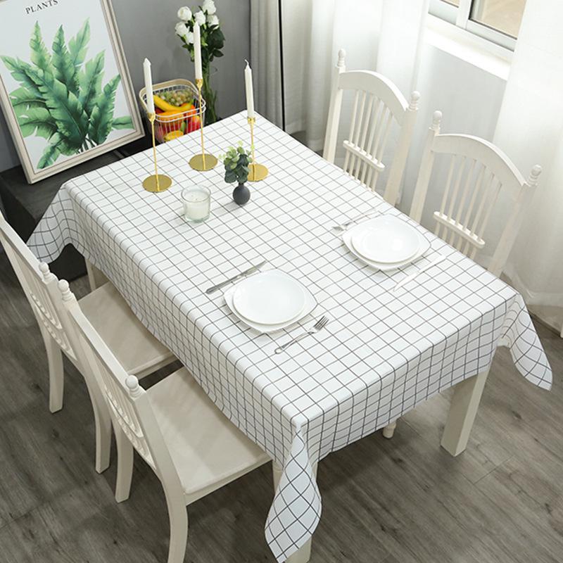 Luxury Waterproof PEVA Plaid Tablecloth & Chair Mat - Oil-Proof, High-End Rectangular Dining Cover
