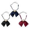 Women College School Uniform Business Vintage Bows Tie Pearls Beaded Jewelry Wedding Pre-Tied Adjustable Bowknot Necktie
