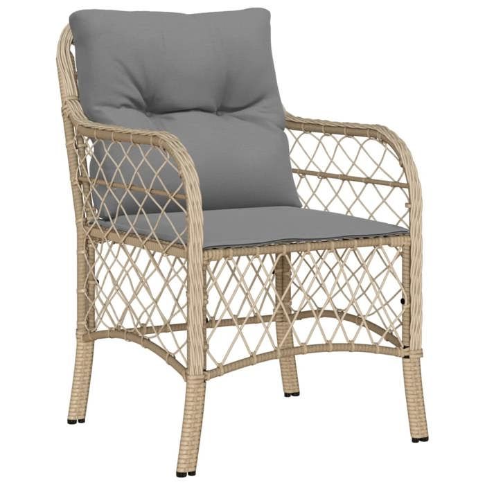 VidaXL Ensemble de Bistro avec Coussins 3 pcs, Table et Chaises de Jardin, Ensemble de Meubles d'Extérieur Balcon, Moderne, 3212159