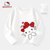 Белая Базовая Футболка Hello Kitty для Девочек Детская Футболка с Длинным Рукавом 2026 Новая Однотонная Простая Весенняя Кофта