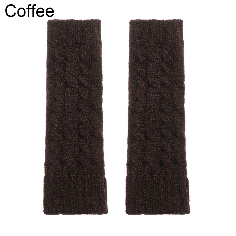 Девушки Twist Рукава Теплые Варежки Пуговицы Длинные Вязаные Перчатки Перчатки Без Пальцев Варежки Без Пальцев