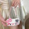 3D Очки Hello Kitty Милый Розовый Бант Прекрасный Чехол для Телефона Для iPhone 16 15 14 13 12 11 Pro Max 16 PLUS Шнурок-Ремешок Задняя Крышка