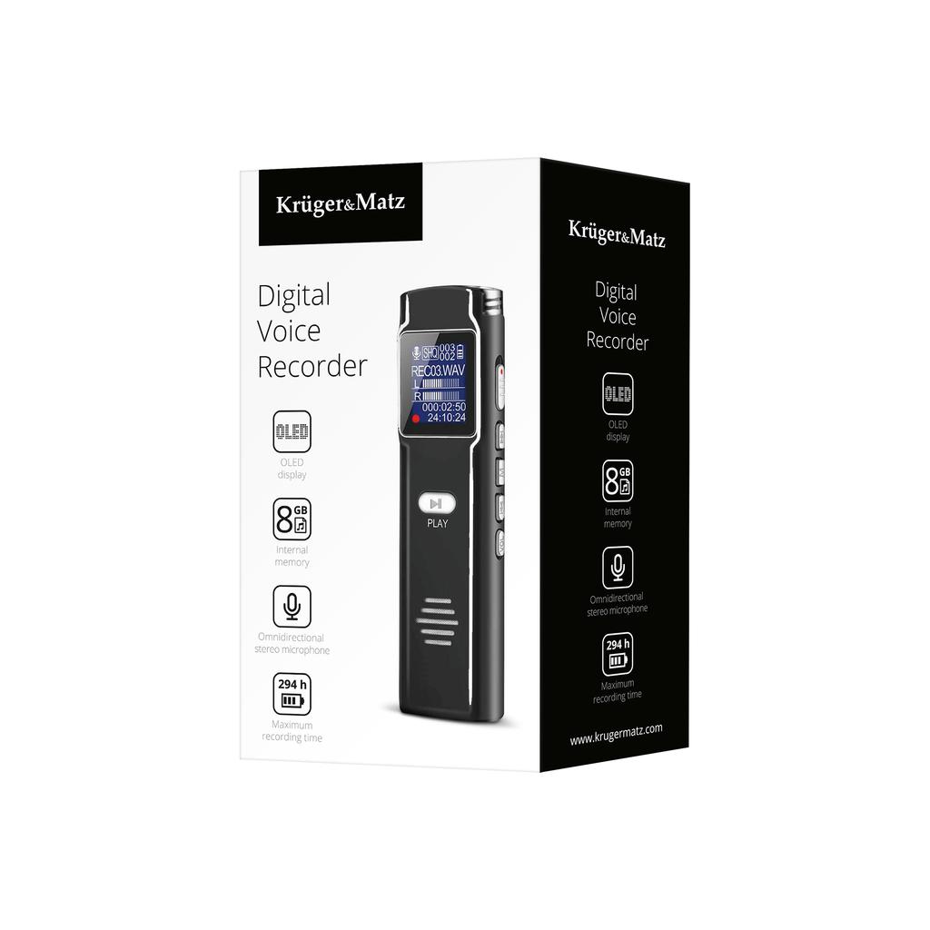 Kruger&Matz 8GB OLED digital voice recorder wiretapping