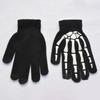Креативные черные теплые перчатки, светящиеся перчатки на Хэллоуин, вязаные перчатки унисекс, нескользящие перчатки со скелетом для улицы