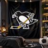 Wall Hanging Tapestry Pittsburgh Penguins Print Cloth for Living Room Bedroom Home Decor