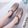 Hollow Out Bling Rainproof Jelly Sandals Women Summer Candy Shoes Woman Slippers Cover Toe Flat Femmes Sandales Pvc Sandalias