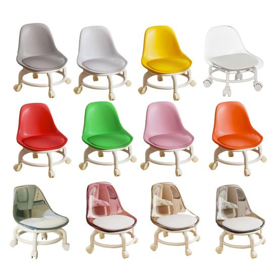 Низкий табурет Yousheng на роликах со спинкой, вращающиеся на 360 градусов колеса, искусственной кожей, подушка, роликовое сиденье, прочный вращающийся мини-стул, табурет для сидения