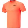 Li Ning Running Series Solid Color Round Neck Quick Dry Breathable Slim Fit Short Sleeve T-Shirt Men Tops Fluorescent-Orange ATSU003-3