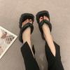 Thick-bottomed Flip-flops for Women's Outer Wear 2025 Summer New Square Toe Cool Slippers for Women