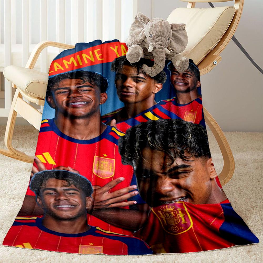 Lamine Yamal's Spain's Yamal Celebrates Victory Blanket Durable Comfort Suitable for Livingroom Chair Bed All-Season Use Digital Print Gifts For Famil