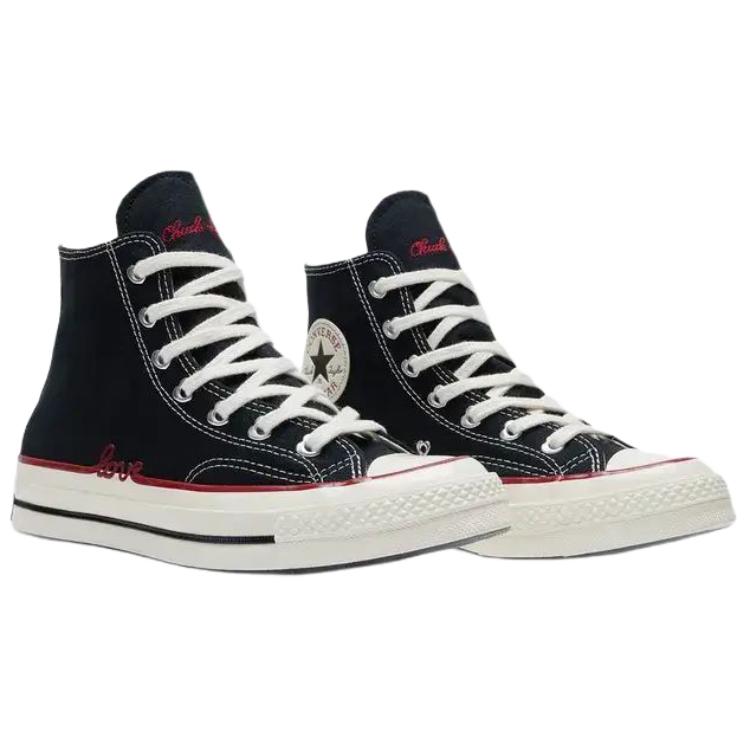 Converse 1970-е Серия Любовь Удобные Классические Высокие Кеды Унисекс Кроссовки Черно-Красные A19061C