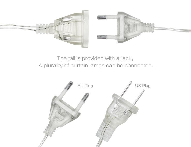 Уличные водонепроницаемые светодиодные гирлянды-сосульки с эффектом звездного мерцания - Праздничное мигающее украшение-занавес