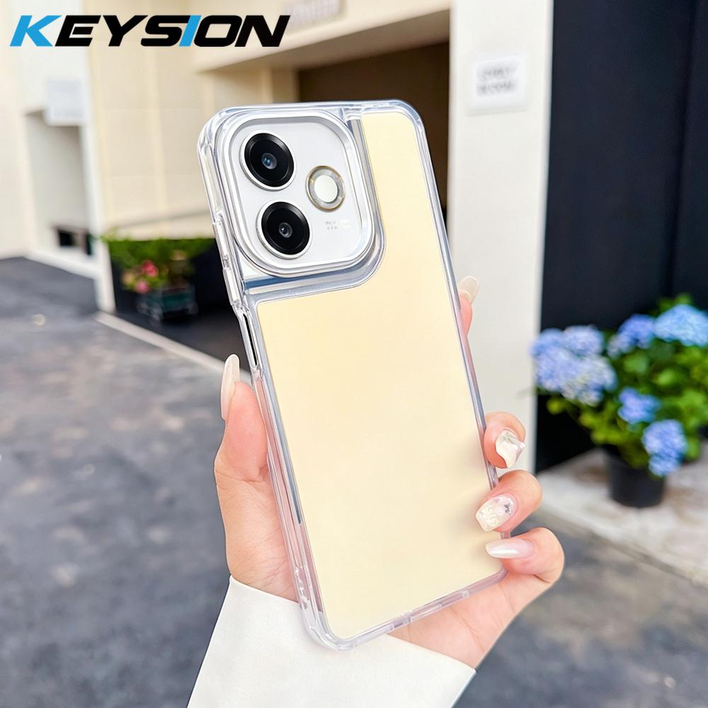 KEYSION Модный лазерный градиентный цветной чехол для телефона Redmi 13 12 5G, мягкий TPU+PC, противоударная задняя крышка для Xiaomi POCO M6