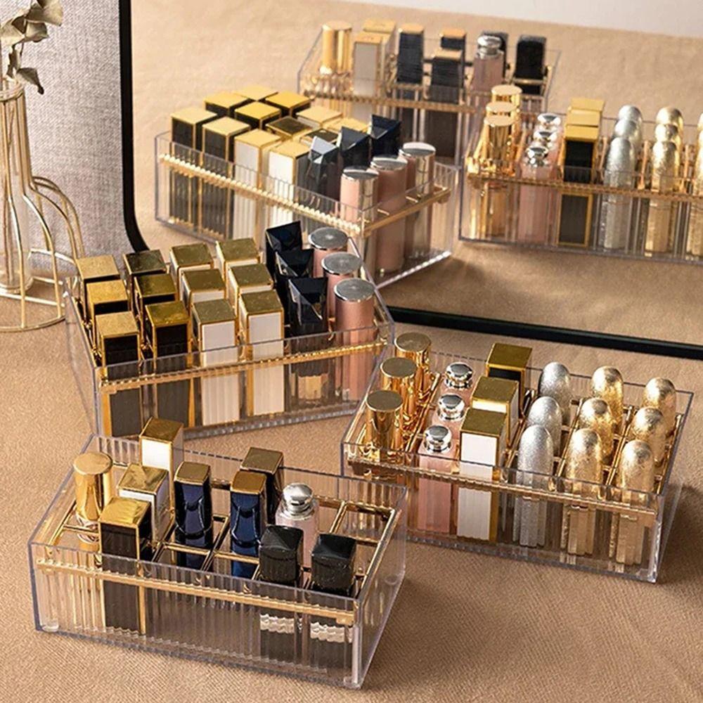 18-Slot Lip Gloss Holder Detachable Cosmetics Container Durable Lipstick Storage Stand Bathroom