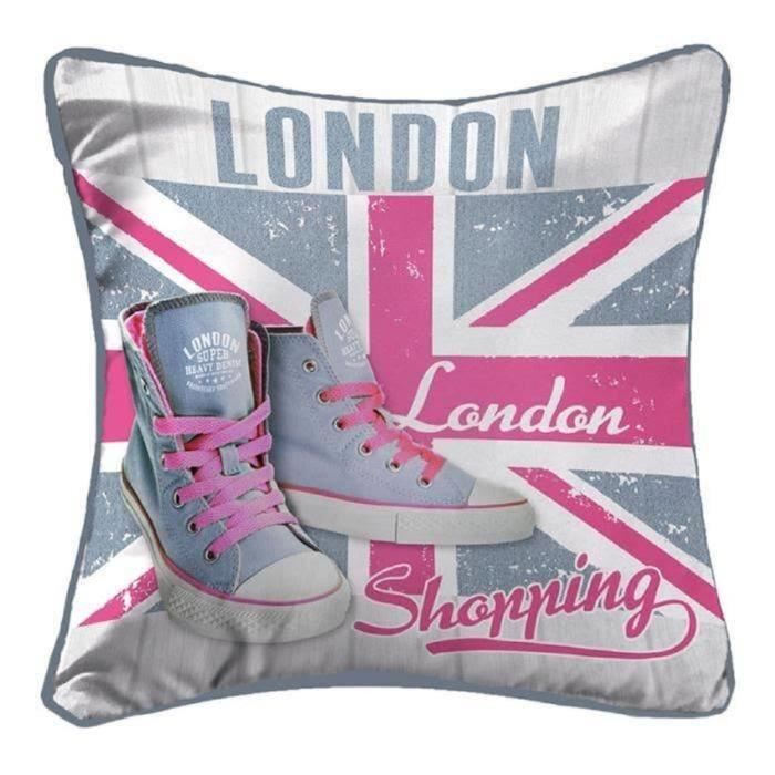 Coussin - Londres - Girly - 40x40 cm - Polyester - Non déhoussable