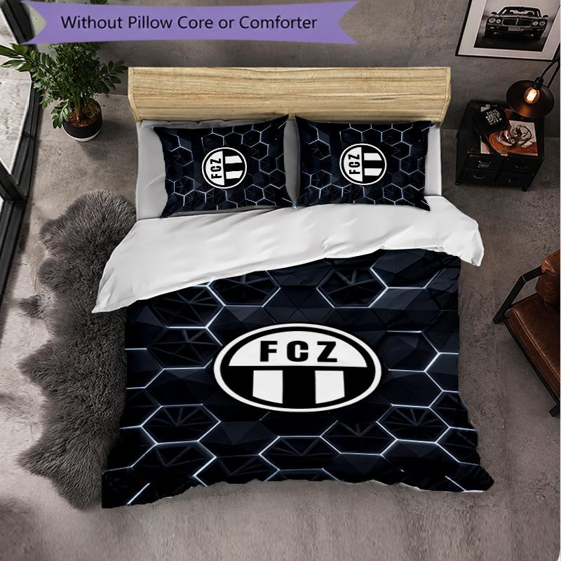 FC Zürich Themed Bedding 3Pcs Duvet Cover Set Decorative Bed Linen For Teen Room Home Decoration