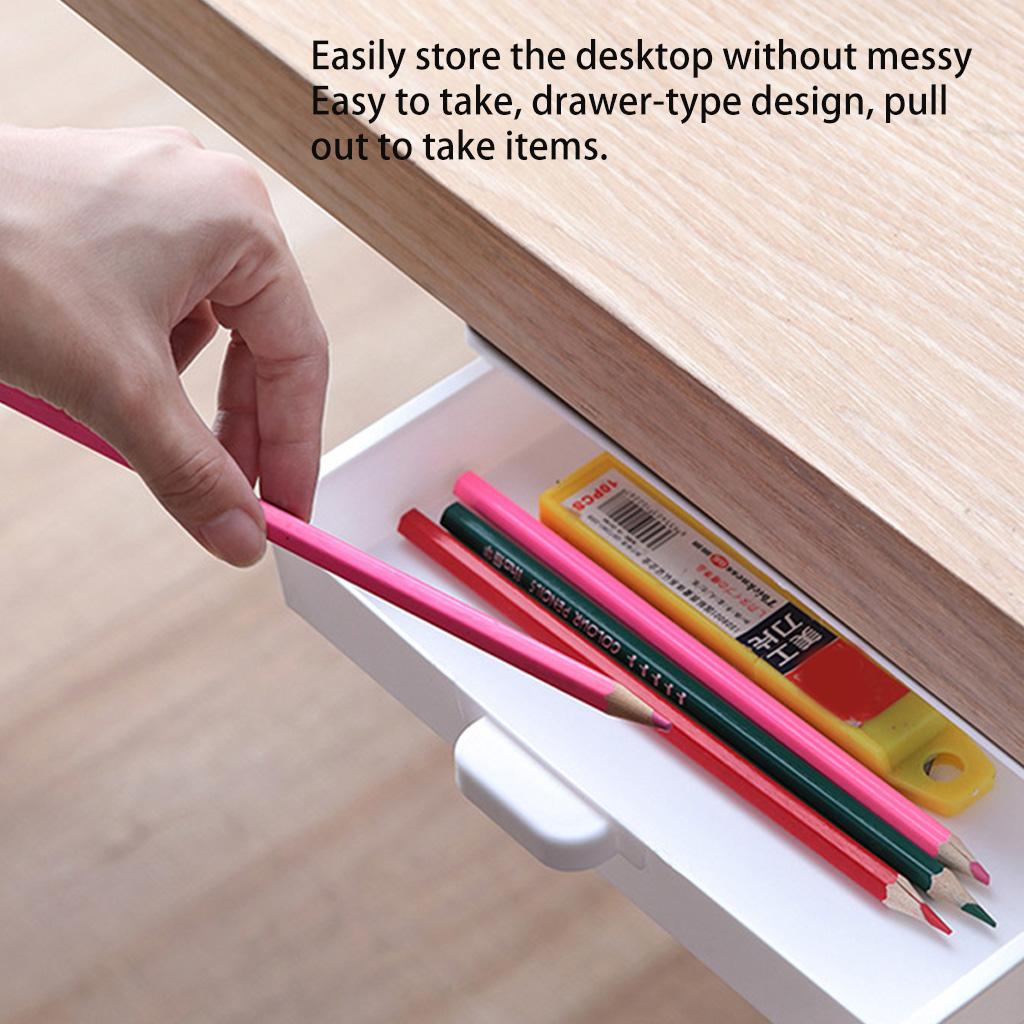 Подстольный ящик для хранения, выдвижной стол, клейкая канцелярская ручка, органайзер для домашней кухни, вилка, ложка
