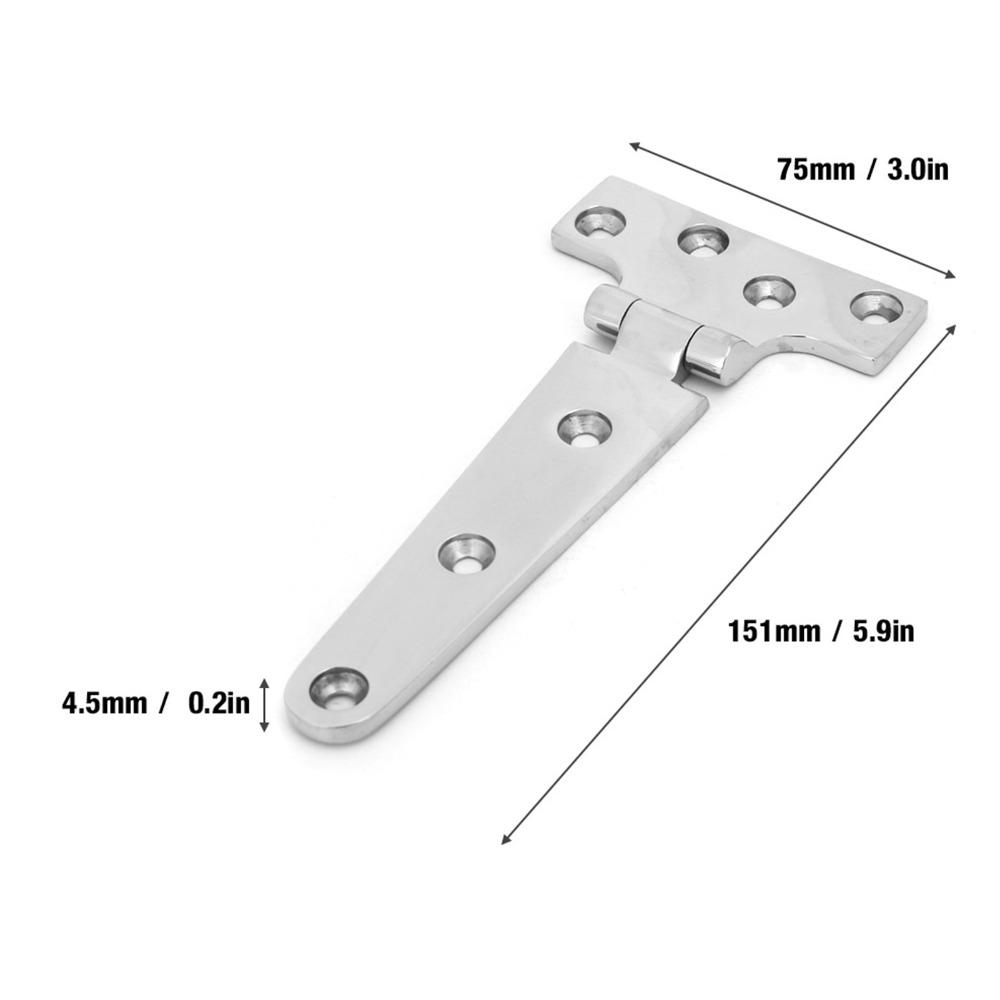 2 PCS 6x3 Inch T Hinge Marine Grade Boat Hatch Hinge Heavy Duty Door Hinge  for Boats and Doors