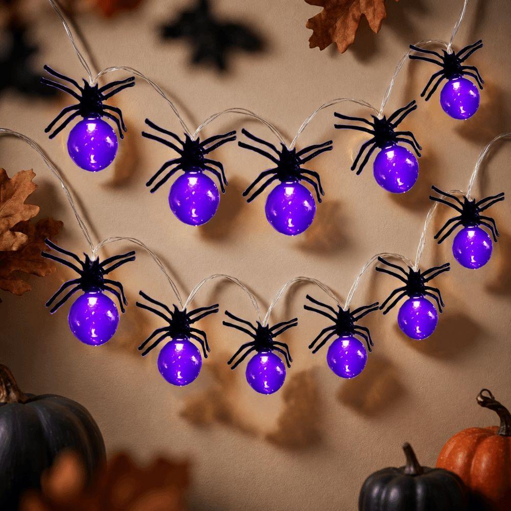 Spider Shaped LED Halloween String Lights Halloween Themed LED String Lights Yard Decor