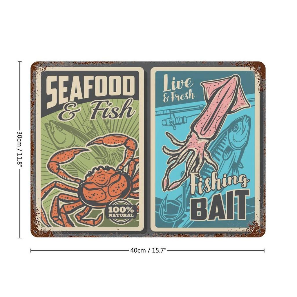 1-Pack aged wall decoration metal sign, 20×30cm and 30×40cm, distressed finish for dining area, cafe or lounge