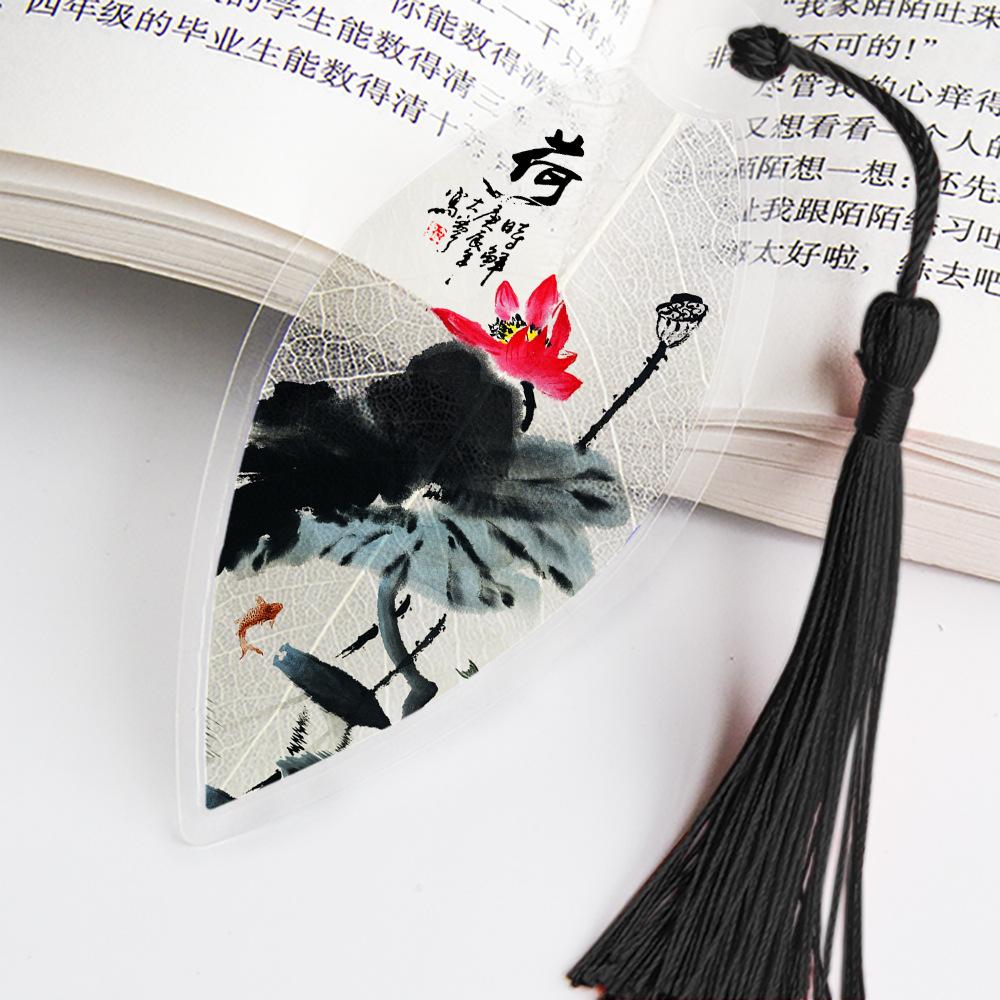 Ancient Chinese Landscape Painting Bookmark Beautiful Beautiful Leaf Vein Bookmark Gift To Classmates and Friends