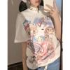 Y2k Harajuku Streetwear Футболки женские японская мода Kawaii Star Cartoon Print Loose Tees Tops Soft Gril Summer