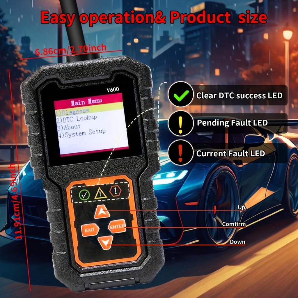 V600 Professional OBD2 Diagnostic Scanner Vehicle Health Inspection Tool Auto Scanner
