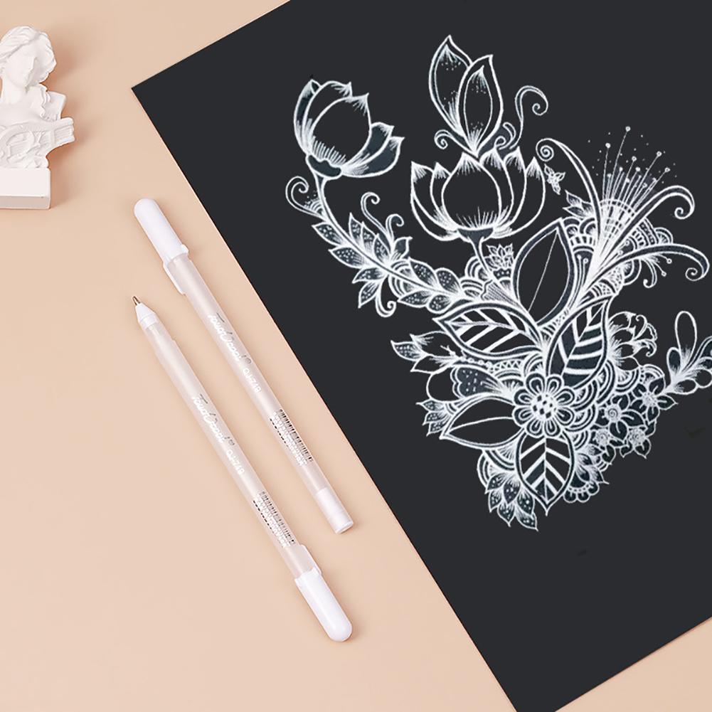 Белый маркер 0,8 мм, креативная гелевая ручка с чернилами, ручки для граффити для рисования, художественного письма, канцелярские принадлежности