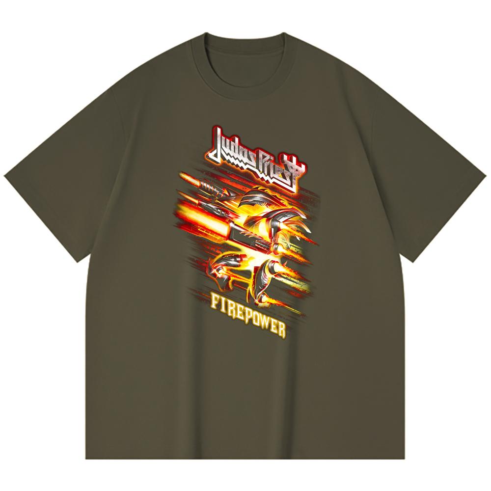 Хлопковая футболка плотностью 230 г/м² 100% Хлопок Heavy Metal Футболка с принтом рок-группы Популярная музыка Унисекс Тяжелая хлопковая футболка
