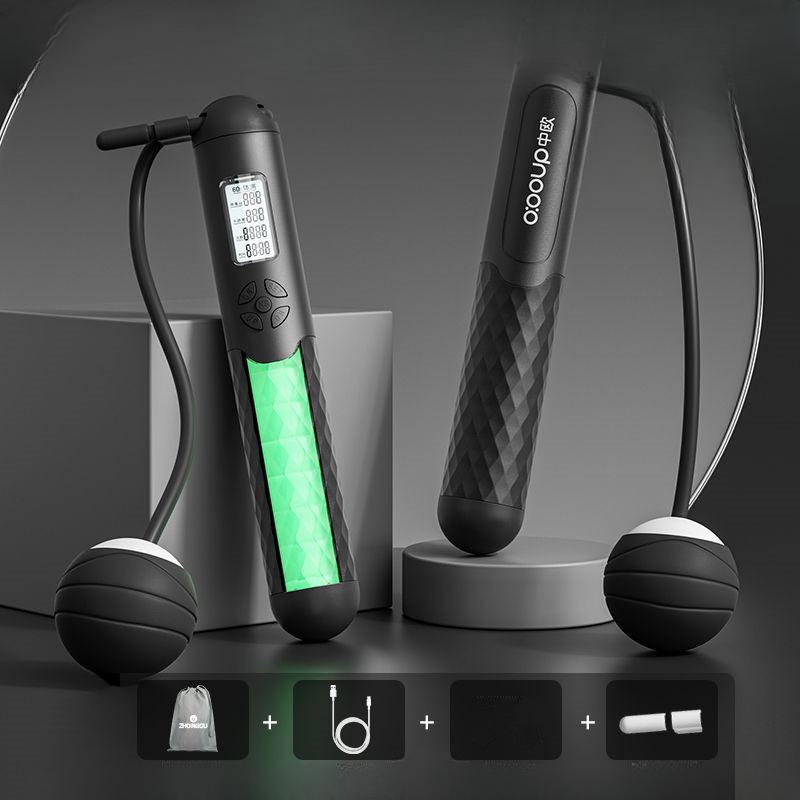 Беспроводная скакалка Электронный счетчик таймера для мужчин и женщин Фитнес-сжигание жира Спортивный мяч средней тяжести A6 Модель 5 Кнопочный счетчик