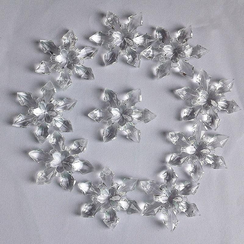 10 шт. Прозрачные снежинки Подвески на елку Рождественские украшения для вечеринки Фестивальное украшение KTY