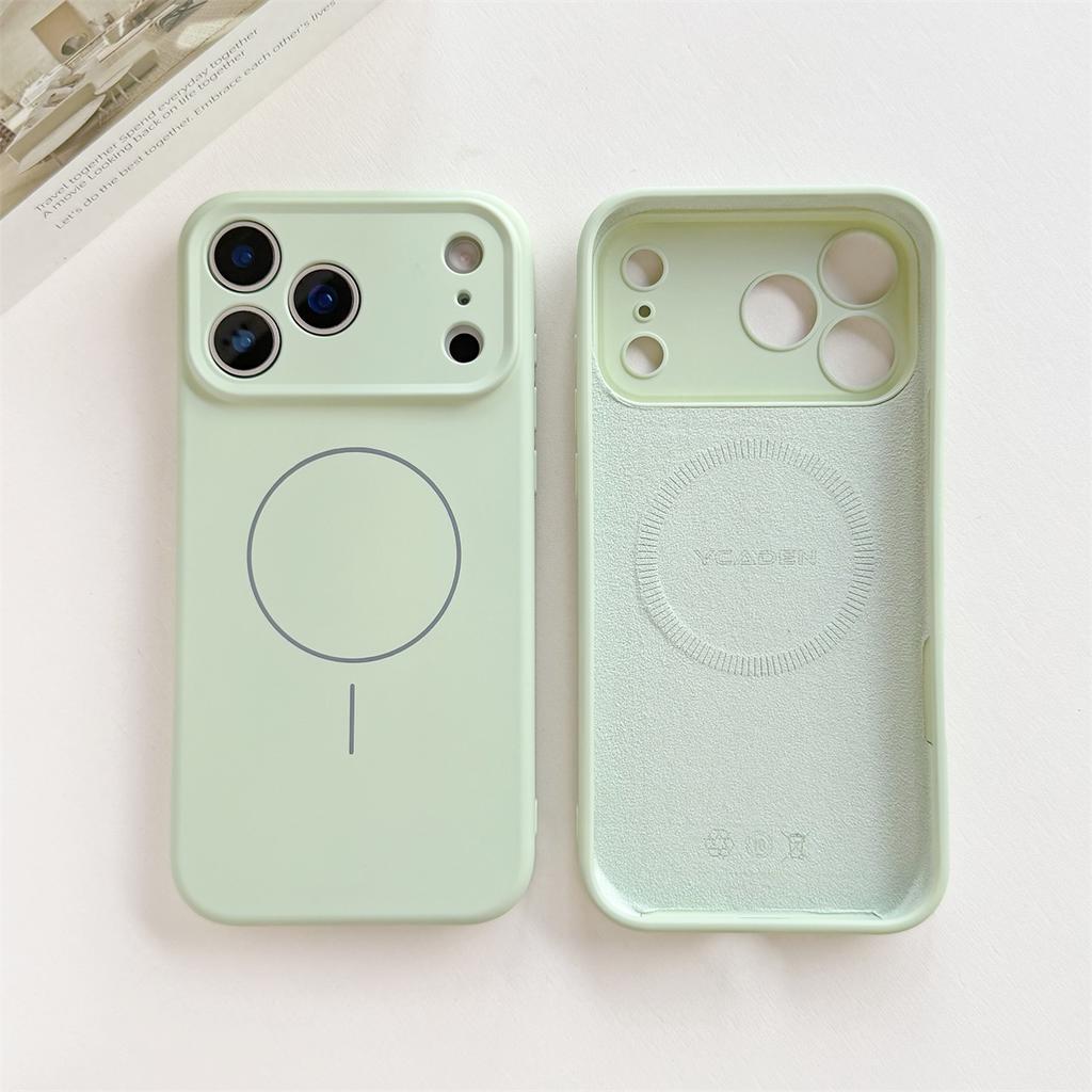 Магнитный чехол для телефона для IPhone 17 Air 16 15 14 13 12 11 Pro Max XS XR X для Magsafe Беспроводная зарядка Жидкий силикон Мягкий чехол