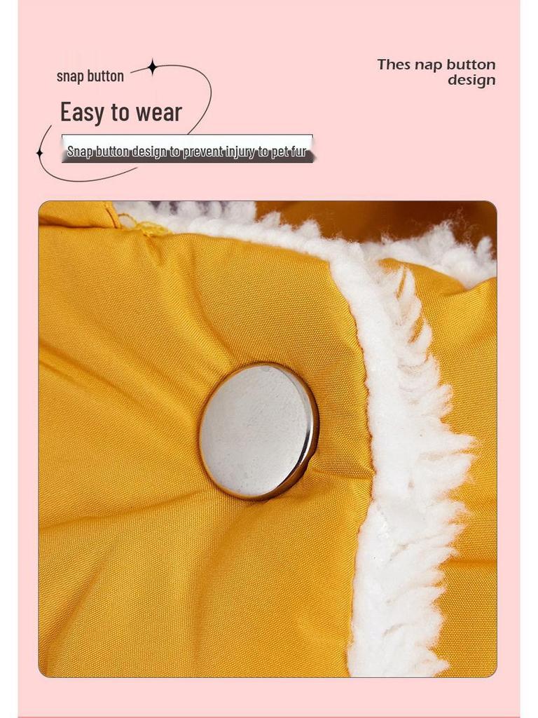 Теплый водонепроницаемый хлопковый жилет для маленьких и средних собак - Меховая подкладка, одежда для питомцев на осень и зиму