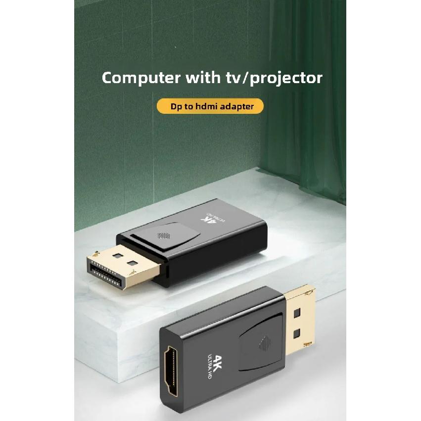 DP To HDMI Adapter DisplayPort To HDMI High-Definition Video Converter with 4K60Hz/4K30Hz/1080P Multi-Resolution forMost Devices