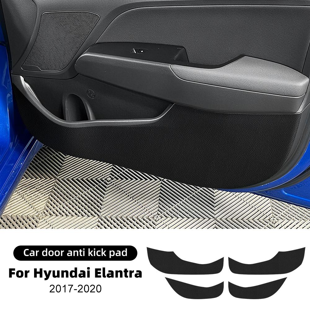 Накладки на пороги от пинков для Hyundai ELANTRA 2017 2018 Левый/Правый руль Автомобильные кожаные карбоновые коврики отделка Аксессуары