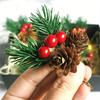10Pcs Christmas Decoration Artificial Pine Branches Fake Plant Flower Christmas Pine Nuts Cone Decoration