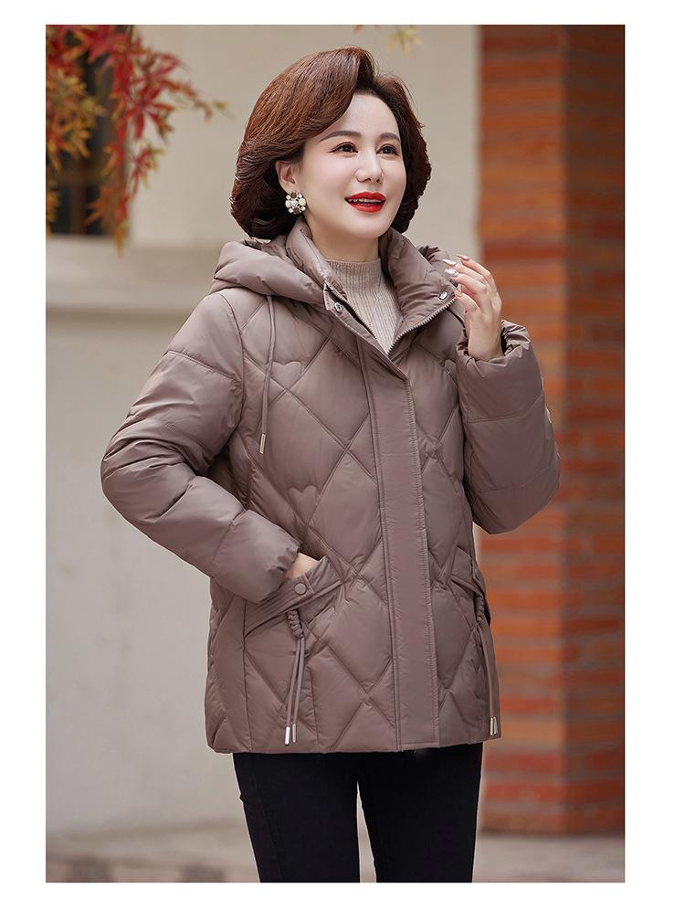 Женская осенне-зимняя куртка однотонная с капюшоном свободная короткая утолщенная ветрозащитная куртка для мам